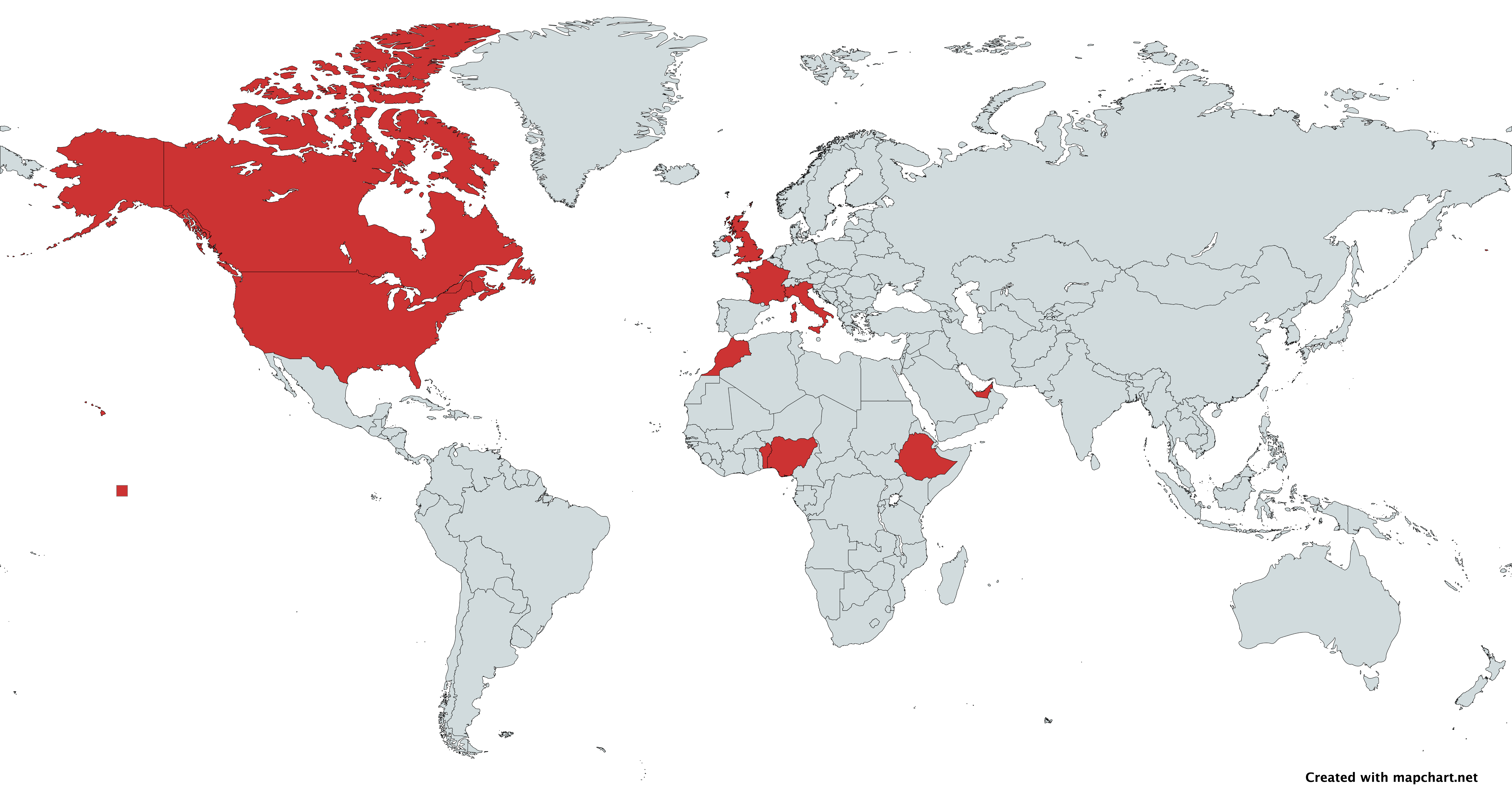 Map of visited places